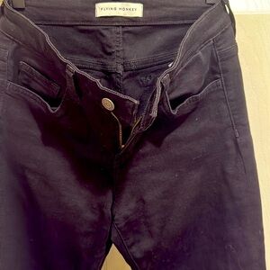 Flying monkey black stretch denim jeanss with cute cut bottom